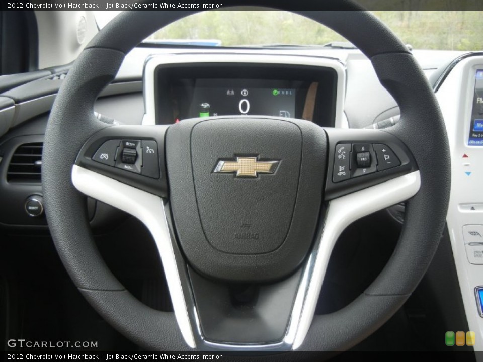 Jet Black/Ceramic White Accents Interior Steering Wheel for the 2012 Chevrolet Volt Hatchback #56833007