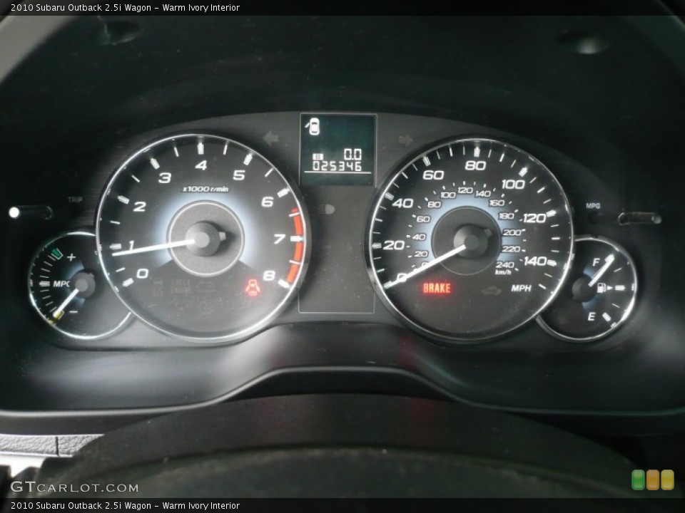 Warm Ivory Interior Gauges for the 2010 Subaru Outback 2.5i Wagon #56839325