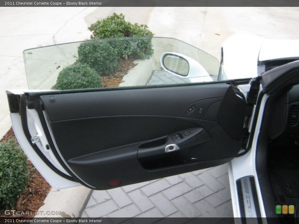 Ebony Black Interior Door Panel for the 2011 Chevrolet Corvette Coupe #56843804