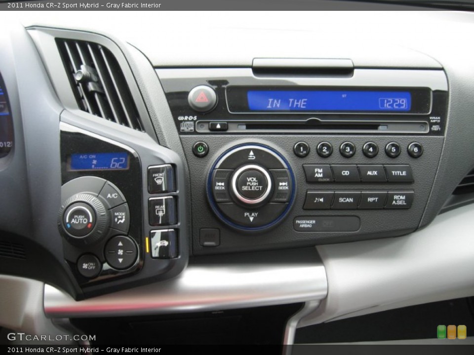 Gray Fabric Interior Controls for the 2011 Honda CR-Z Sport Hybrid #56844674