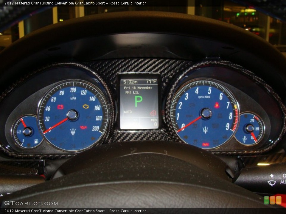 Rosso Corallo Interior Gauges for the 2012 Maserati GranTurismo Convertible GranCabrio Sport #56848775