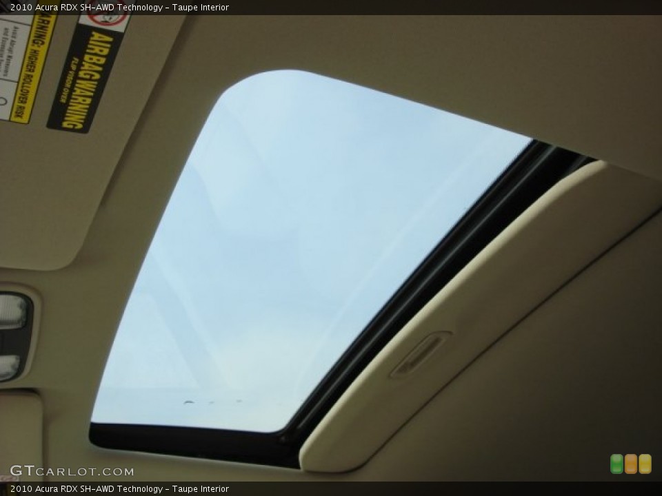 Taupe Interior Sunroof for the 2010 Acura RDX SH-AWD Technology #56849342