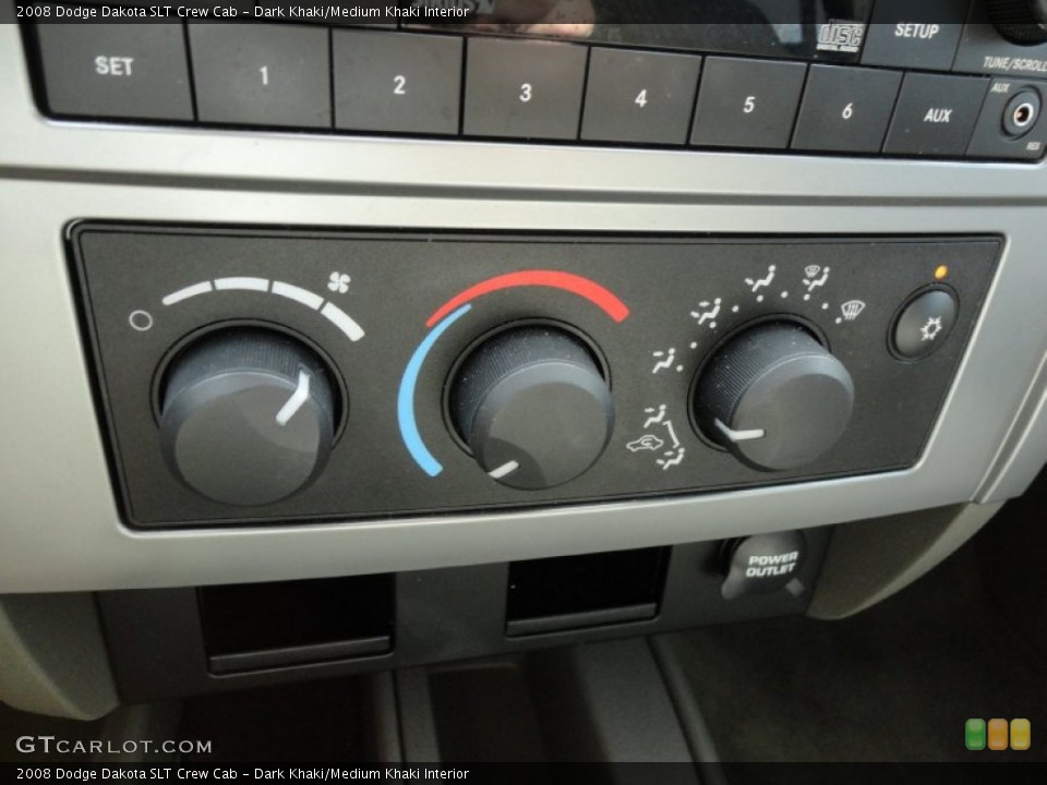 Dark Khaki/Medium Khaki Interior Controls for the 2008 Dodge Dakota SLT Crew Cab #56857280