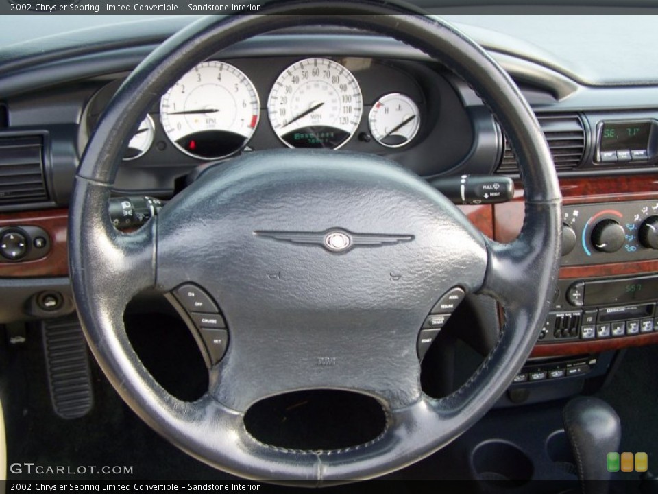 Sandstone Interior Steering Wheel for the 2002 Chrysler Sebring Limited Convertible #56860358