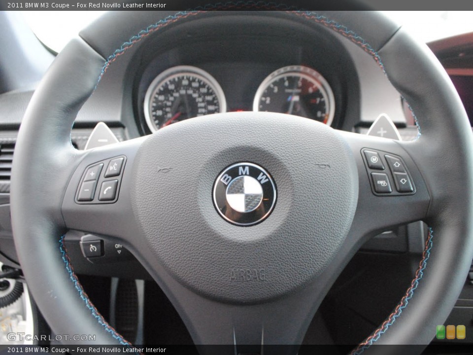 Fox Red Novillo Leather Interior Steering Wheel for the 2011 BMW M3 Coupe #56864003