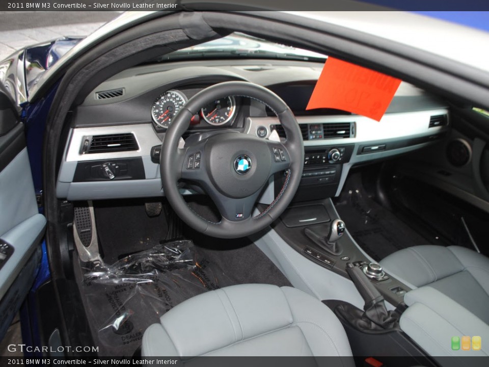 Silver Novillo Leather 2011 BMW M3 Interiors