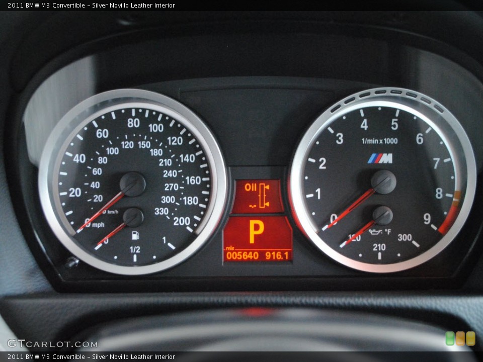 Silver Novillo Leather Interior Gauges for the 2011 BMW M3 Convertible #56864951