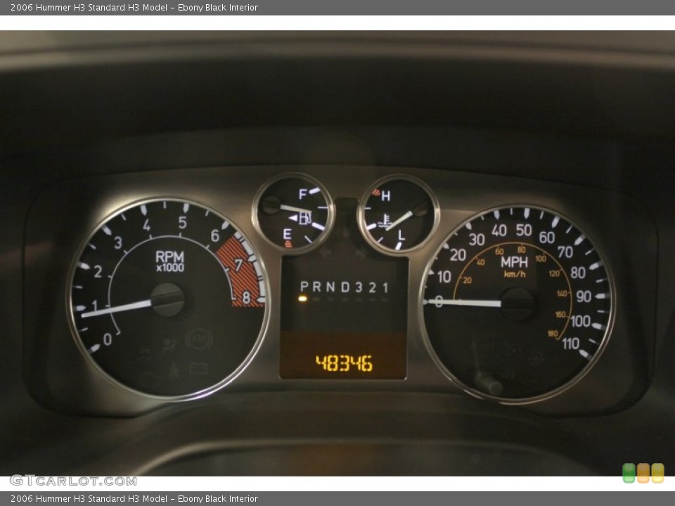 Ebony Black Interior Gauges for the 2006 Hummer H3  #56867618