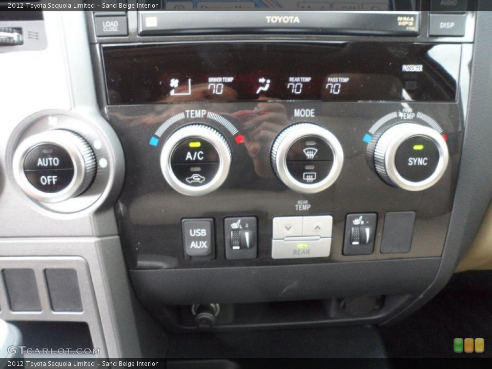 Sand Beige Interior Controls for the 2012 Toyota Sequoia Limited #56870261