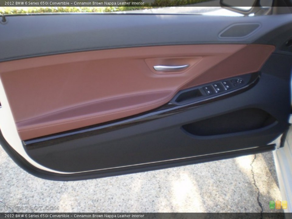 Cinnamon Brown Nappa Leather Interior Door Panel for the 2012 BMW 6 Series 650i Convertible #56893761