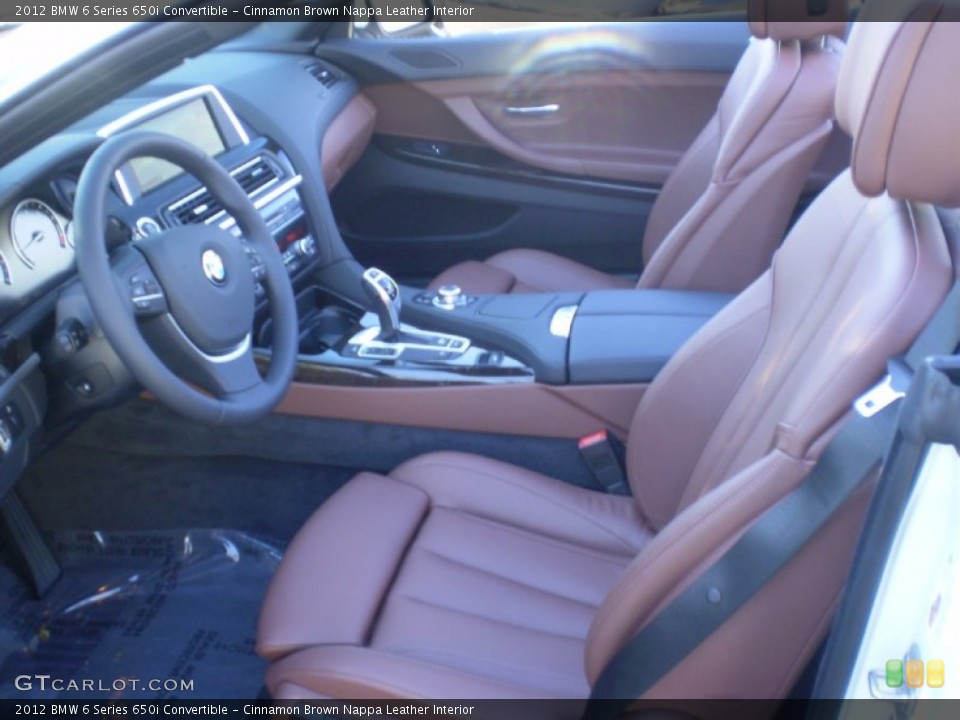 Cinnamon Brown Nappa Leather Interior Photo for the 2012 BMW 6 Series 650i Convertible #56893778