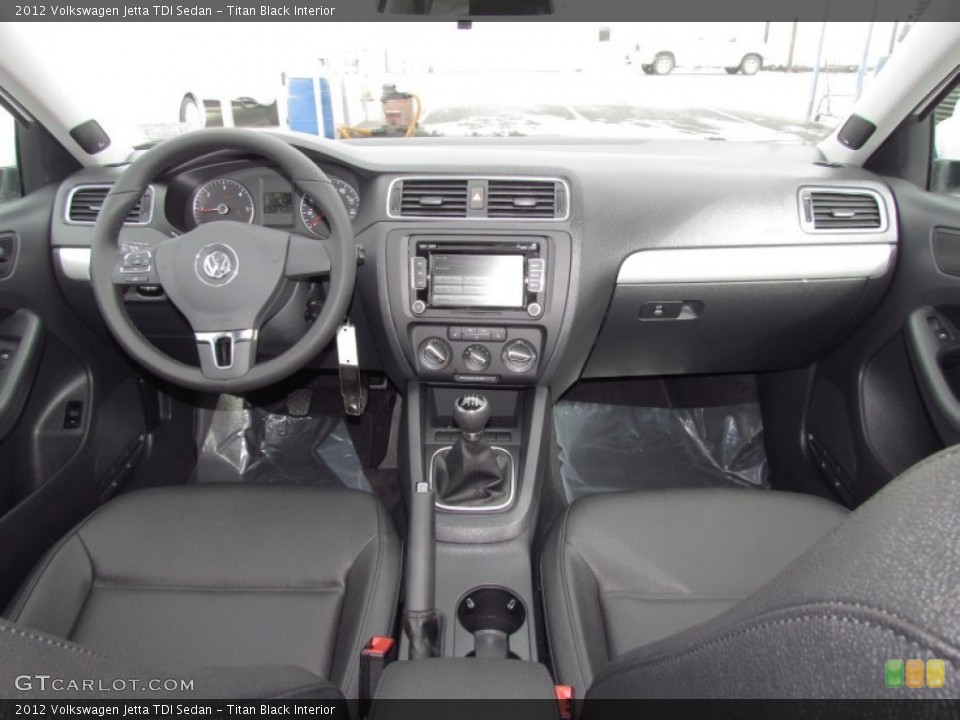 Titan Black Interior Dashboard for the 2012 Volkswagen Jetta TDI Sedan #56900488