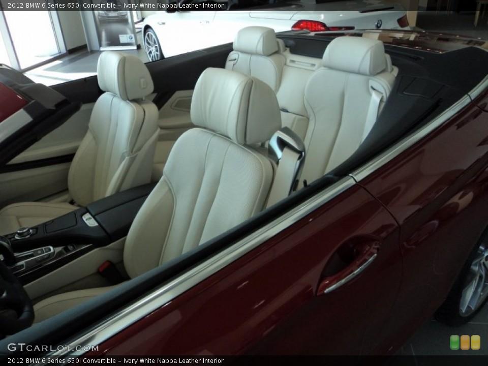 Ivory White Nappa Leather Interior Photo for the 2012 BMW 6 Series 650i Convertible #56905919