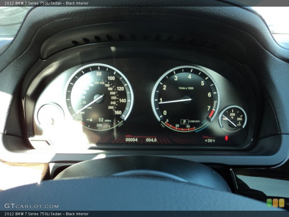 Black Interior Gauges for the 2012 BMW 7 Series 750Li Sedan #56906290
