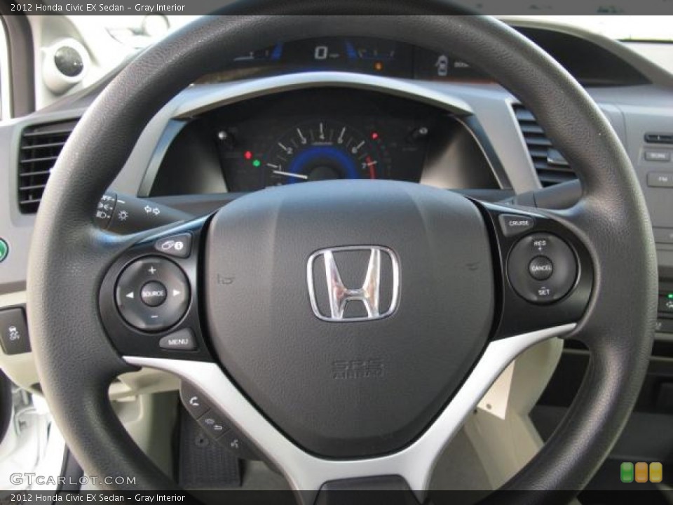 Gray Interior Steering Wheel for the 2012 Honda Civic EX Sedan #56913640