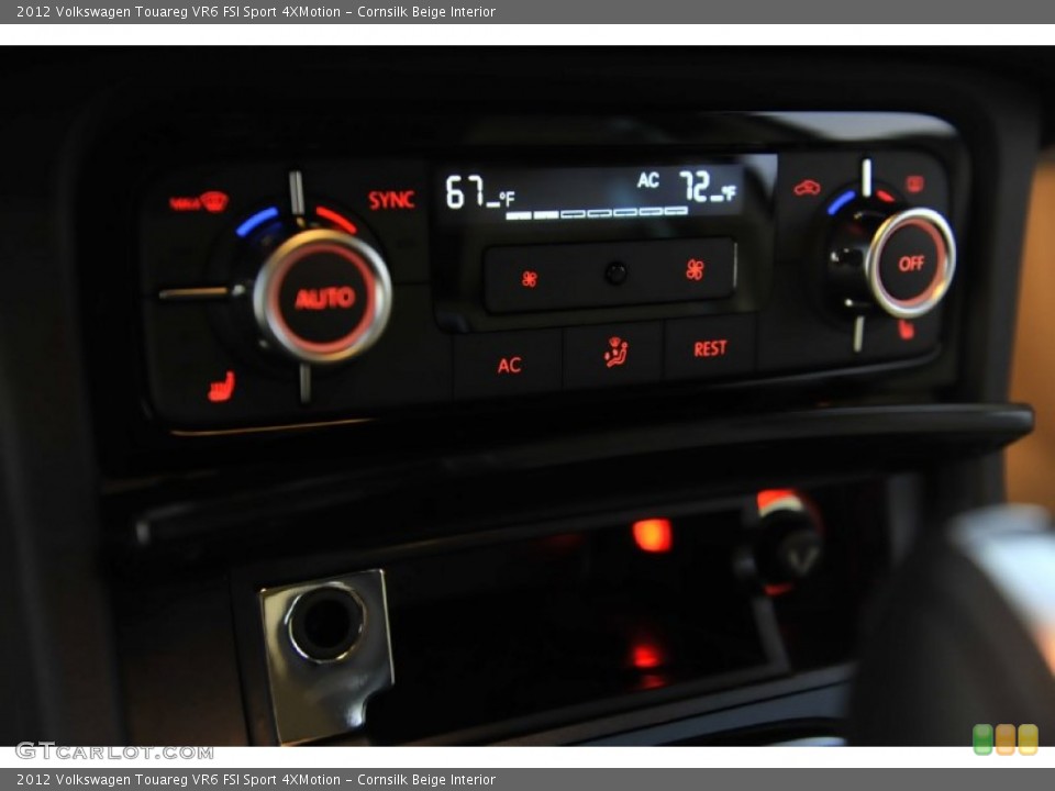 Cornsilk Beige Interior Controls for the 2012 Volkswagen Touareg VR6 FSI Sport 4XMotion #56930212
