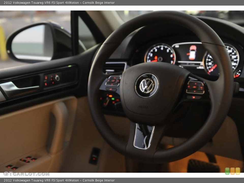 Cornsilk Beige Interior Steering Wheel for the 2012 Volkswagen Touareg VR6 FSI Sport 4XMotion #56930293