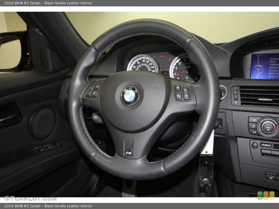 Black Novillo Leather Interior Steering Wheel for the 2009 BMW M3 Sedan #56940281