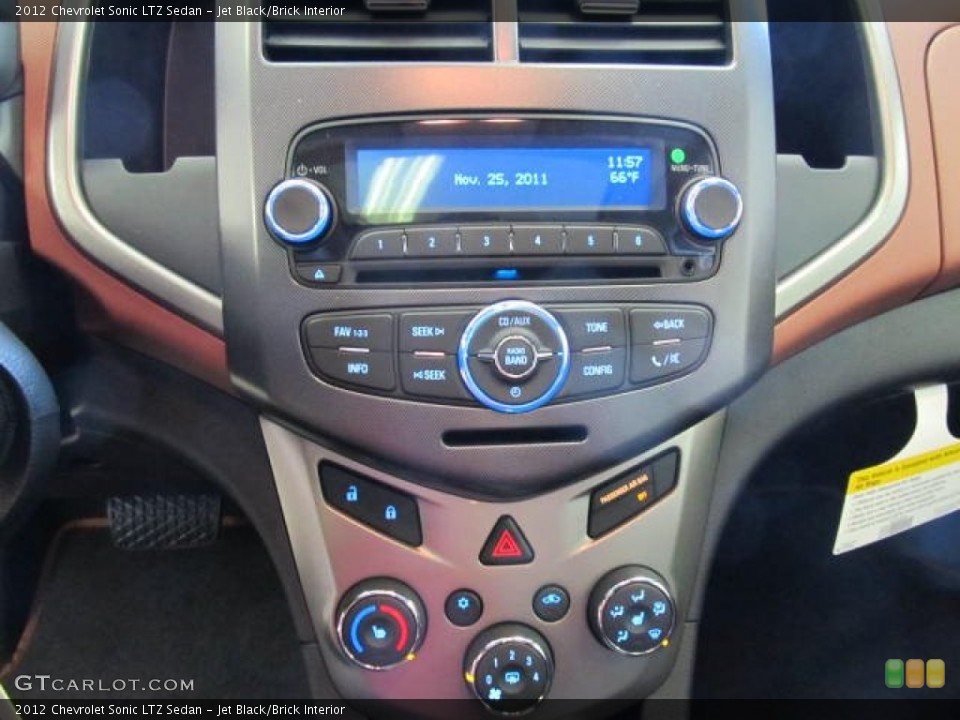 Jet Black/Brick Interior Controls for the 2012 Chevrolet Sonic LTZ Sedan #56941781