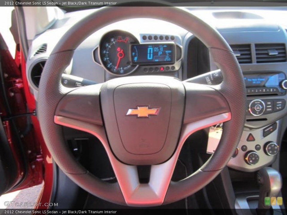 Jet Black/Dark Titanium Interior Steering Wheel for the 2012 Chevrolet Sonic LS Sedan #56941895