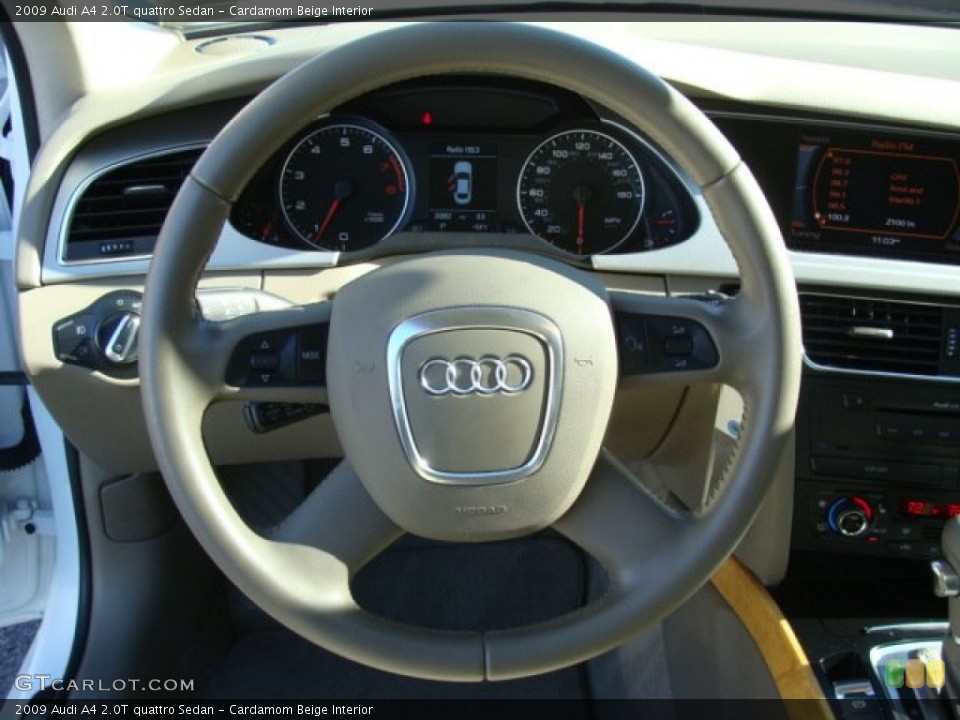 Cardamom Beige Interior Steering Wheel for the 2009 Audi A4 2.0T quattro Sedan #56947804