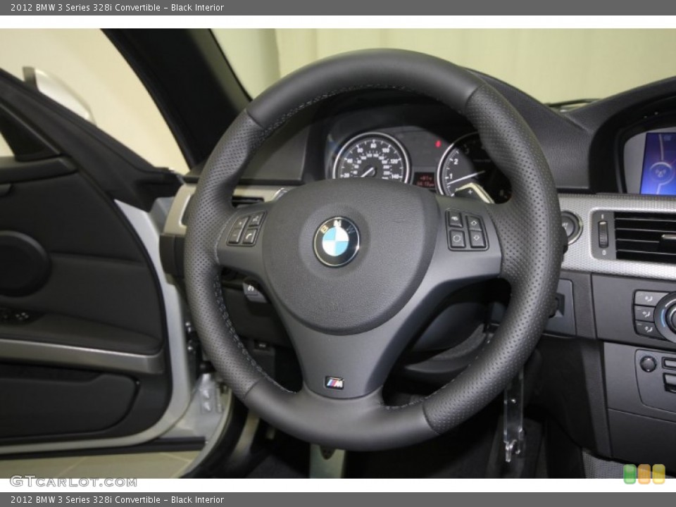 Black Interior Steering Wheel for the 2012 BMW 3 Series 328i Convertible #56949572
