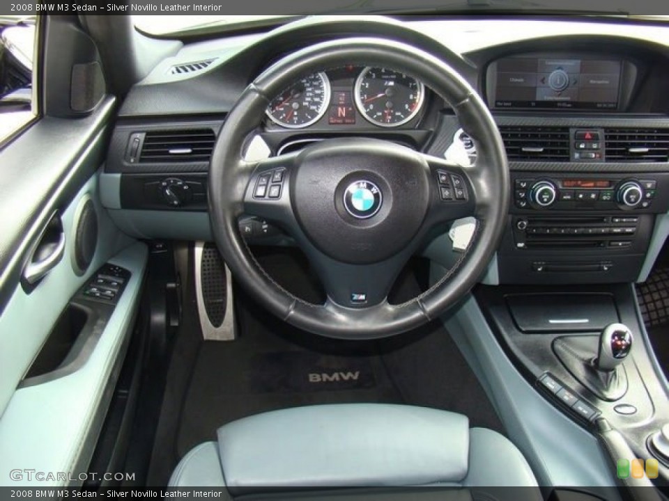 Silver Novillo Leather Interior Steering Wheel for the 2008 BMW M3 Sedan #56961303