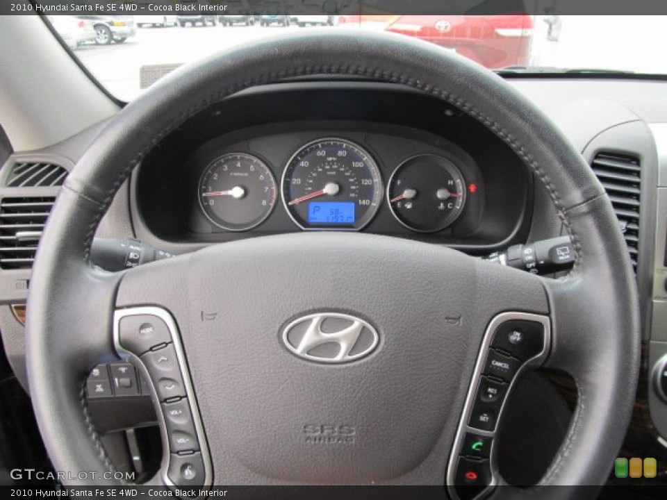 Cocoa Black Interior Steering Wheel for the 2010 Hyundai Santa Fe SE 4WD #57002573