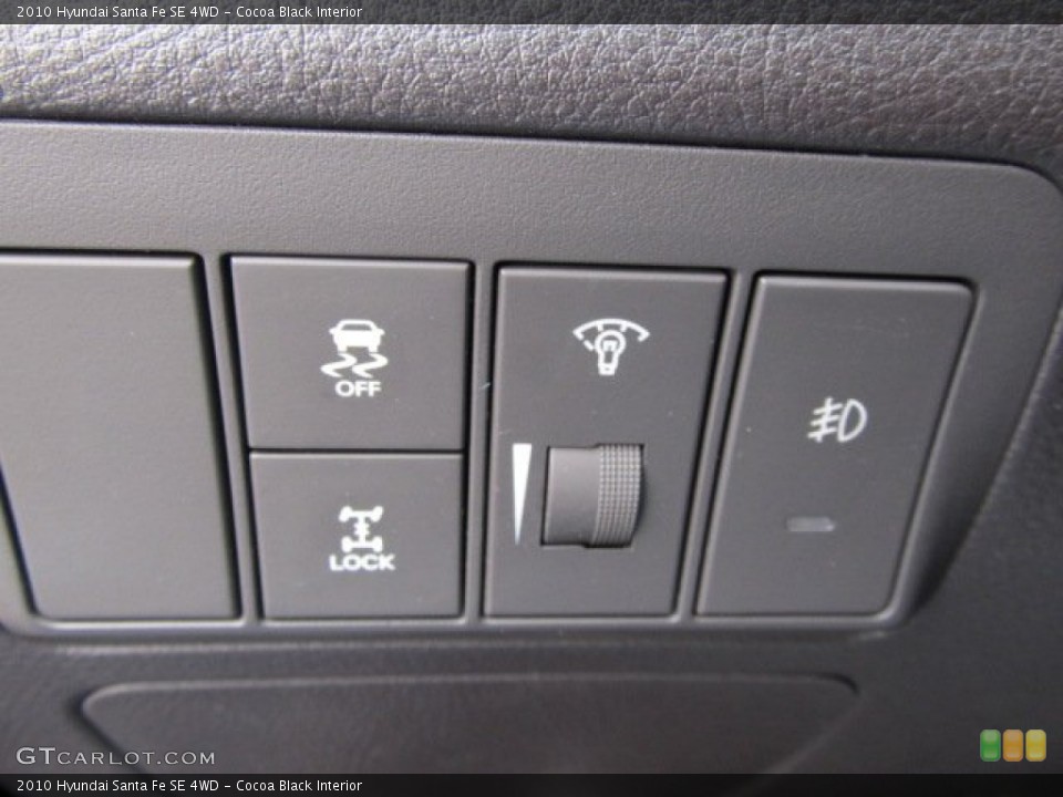 Cocoa Black Interior Controls for the 2010 Hyundai Santa Fe SE 4WD #57002582