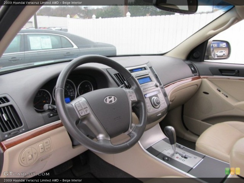 Beige Interior Dashboard for the 2009 Hyundai Veracruz Limited AWD #57003263