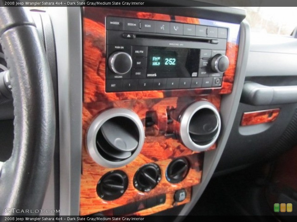 Dark Slate Gray/Medium Slate Gray Interior Controls for the 2008 Jeep Wrangler Sahara 4x4 #57008855