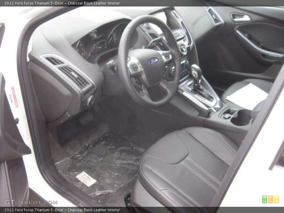 Charcoal Black Leather Interior Prime Interior for the 2012 Ford Focus Titanium 5-Door #57014423