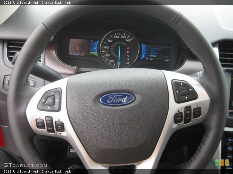 Charcoal Black Interior Steering Wheel for the 2012 Ford Edge Limited #57014684