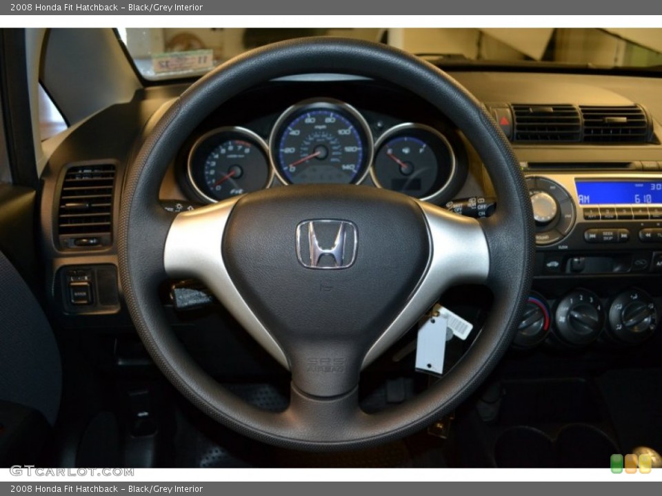 Black/Grey Interior Steering Wheel for the 2008 Honda Fit Hatchback #57017993