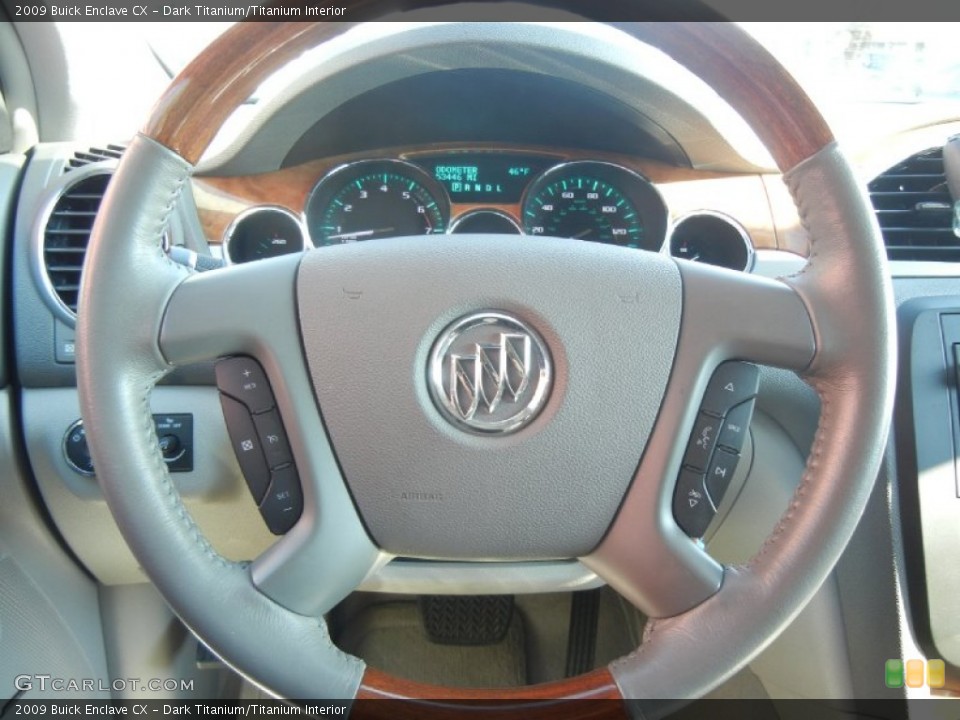 Dark Titanium/Titanium Interior Steering Wheel for the 2009 Buick Enclave CX #57019934