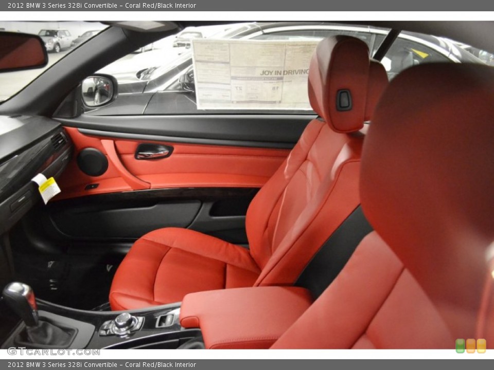 Coral Red/Black Interior Photo for the 2012 BMW 3 Series 328i Convertible #57020873