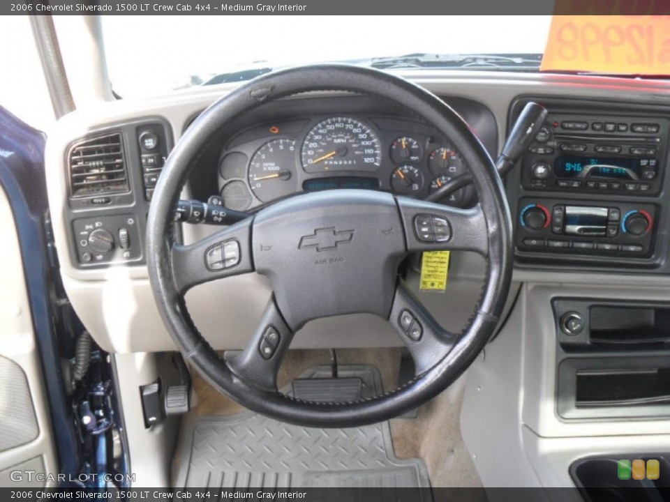 Medium Gray Interior Steering Wheel for the 2006 Chevrolet Silverado 1500 LT Crew Cab 4x4 #57023069