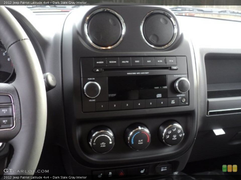 Dark Slate Gray Interior Controls for the 2012 Jeep Patriot Latitude 4x4 #57032489