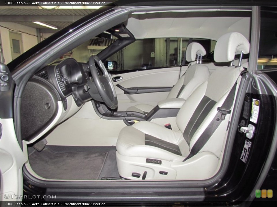 Parchment/Black Interior Photo for the 2008 Saab 9-3 Aero Convertible #57041473
