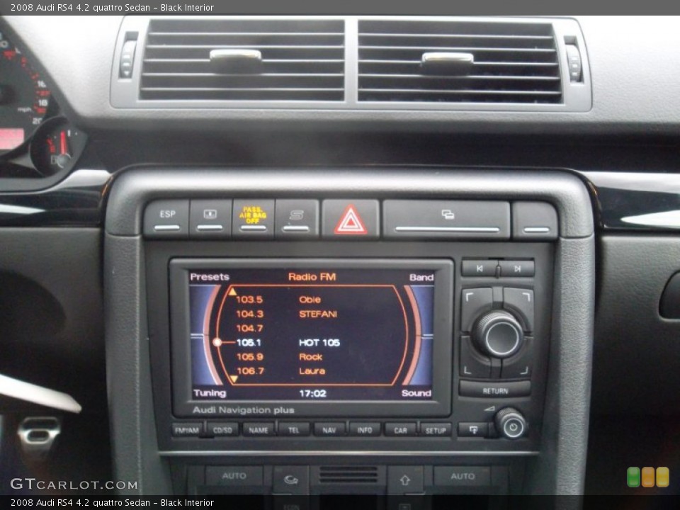 Black Interior Controls for the 2008 Audi RS4 4.2 quattro Sedan #57051299
