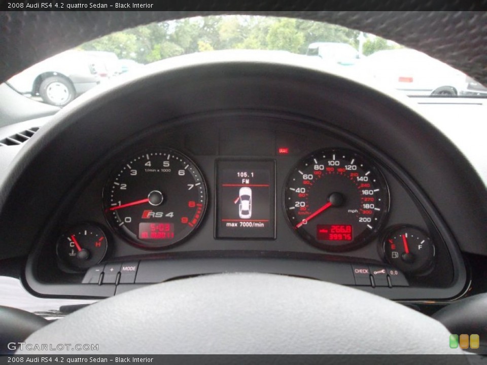 Black Interior Gauges for the 2008 Audi RS4 4.2 quattro Sedan #57051347
