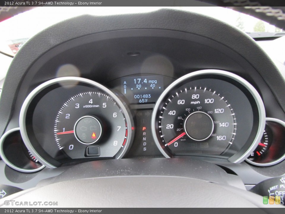 Ebony Interior Gauges for the 2012 Acura TL 3.7 SH-AWD Technology #57051995