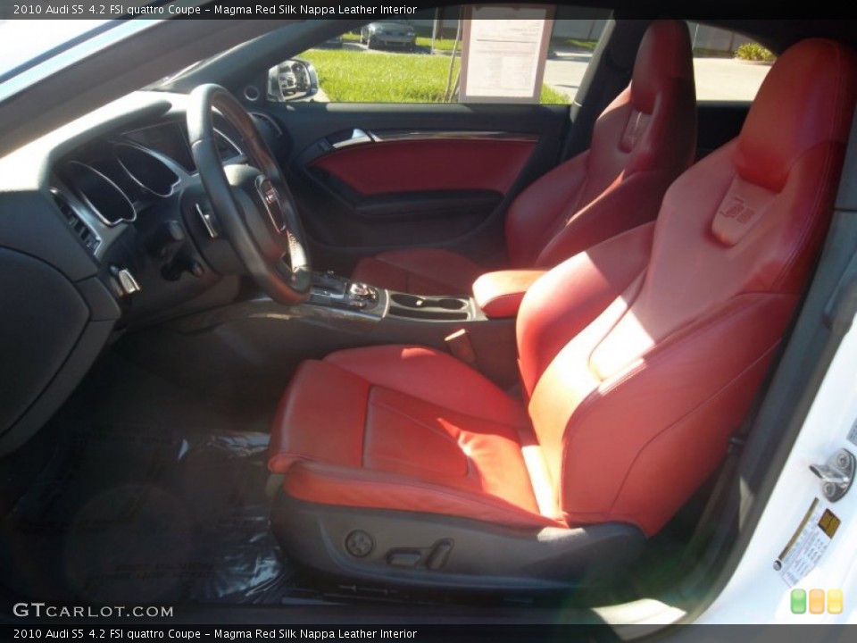 Magma Red Silk Nappa Leather Interior Photo for the 2010 Audi S5 4.2 FSI quattro Coupe #57055808