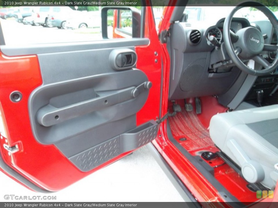 Dark Slate Gray/Medium Slate Gray Interior Door Panel for the 2010 Jeep Wrangler Rubicon 4x4 #57058268