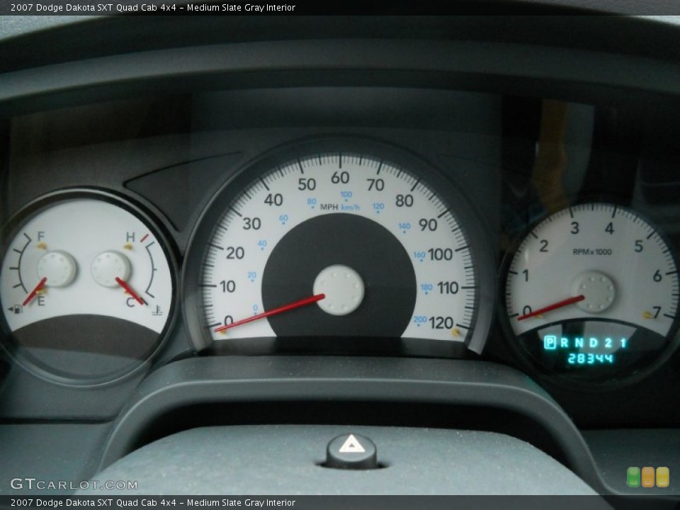 Medium Slate Gray Interior Gauges for the 2007 Dodge Dakota SXT Quad Cab 4x4 #57059563