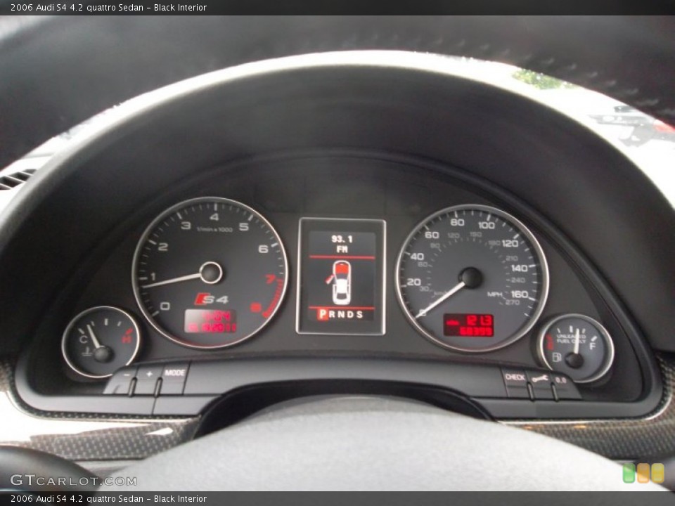 Black Interior Gauges for the 2006 Audi S4 4.2 quattro Sedan #57060479