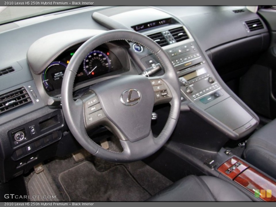 Black Interior Dashboard for the 2010 Lexus HS 250h Hybrid Premium #57062021