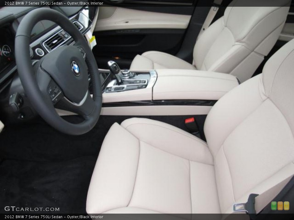 Oyster/Black Interior Photo for the 2012 BMW 7 Series 750Li Sedan #57065153