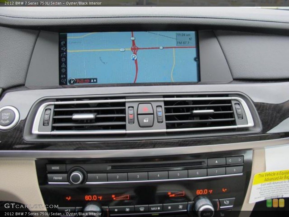 Oyster/Black Interior Navigation for the 2012 BMW 7 Series 750Li Sedan #57065171