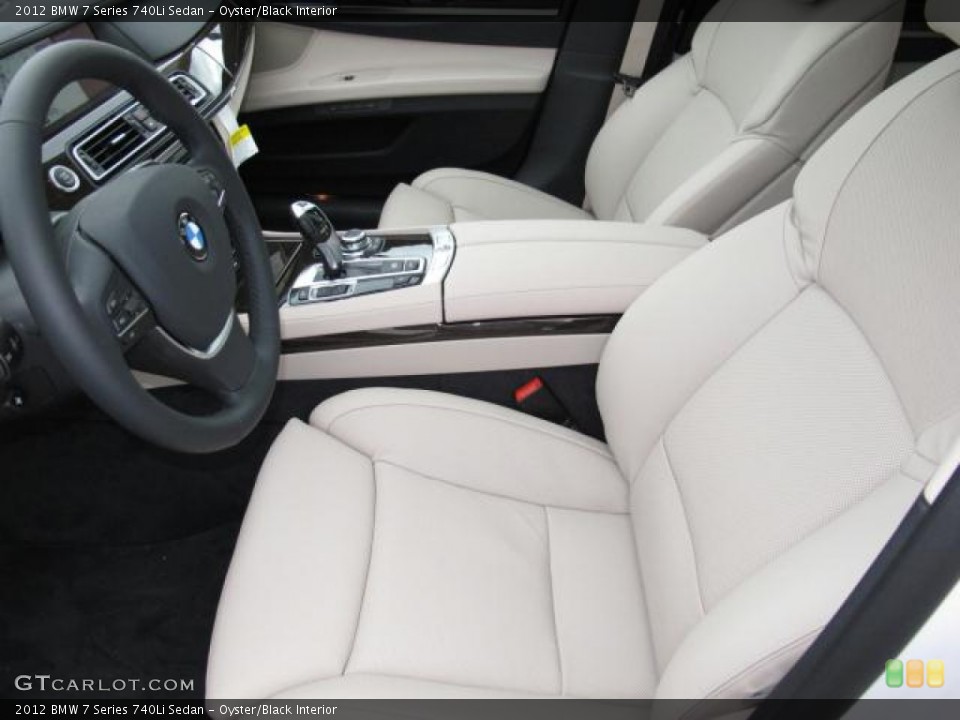 Oyster/Black Interior Photo for the 2012 BMW 7 Series 740Li Sedan #57065564